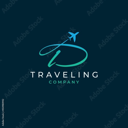 Initial Letter D Travel Logo Design