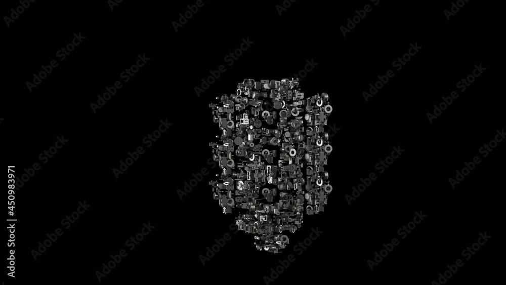 3d rendering mechanical parts in shape of symbol of traffic lights isolated on black background 3d rendering mechanical parts in shape of symbol of traffic lights isolated on black background