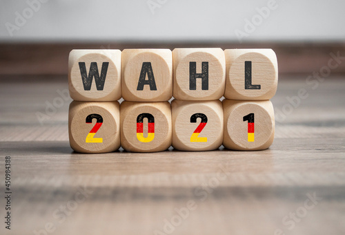 Cubes, dice or blocks with the german words for federal election 2021 - bundestagswahl 2021 photo