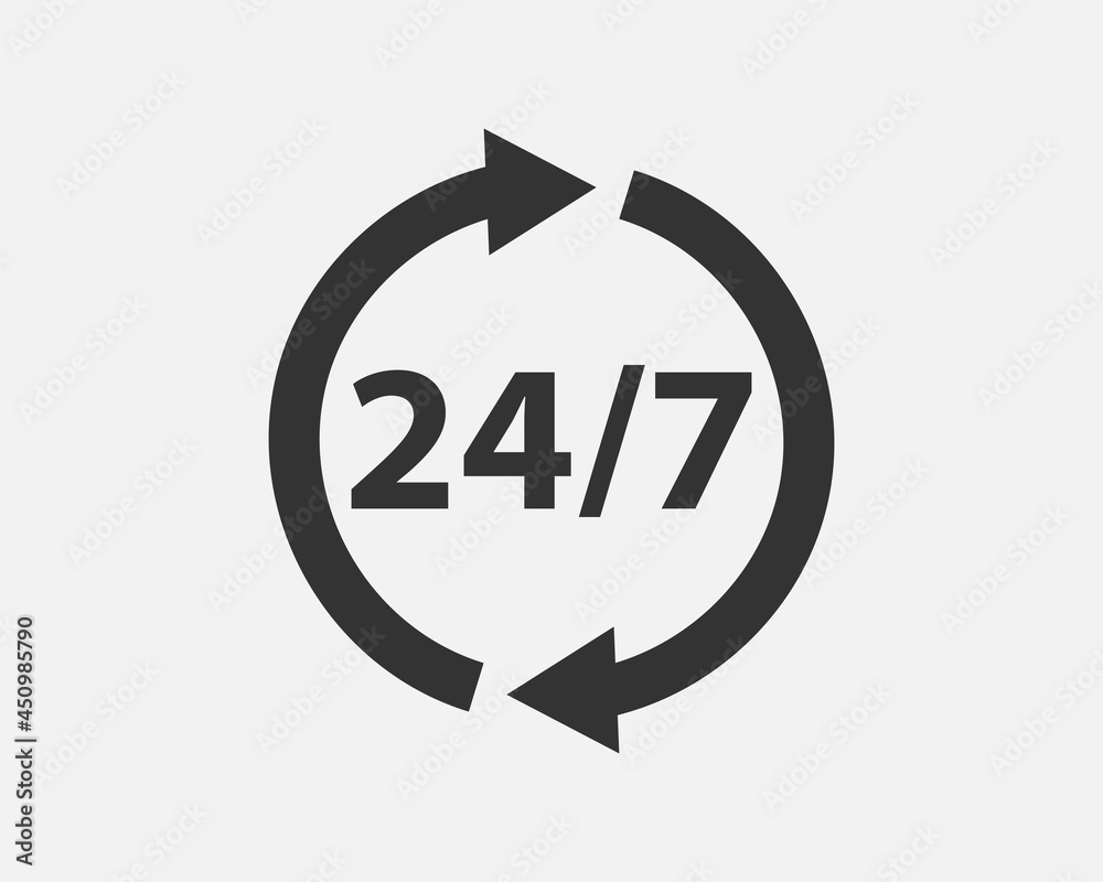 24 Hours a day service icon symbol vector 24 Hours a day service icon symbol vector