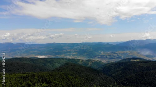 Aerial view of mountain in Bosnia and Herzegovina. 4k footage of incredible landscape. Bird's eye view of the nature 