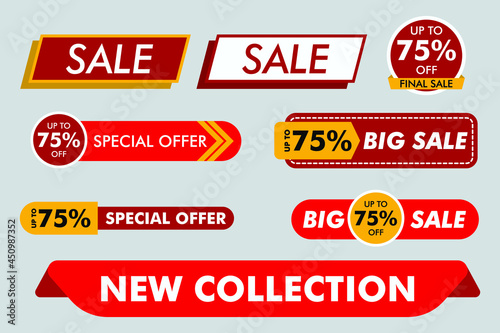 Modern sale stickers and tags colorful collection