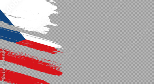 Czech Republic flag with brush paint textured isolated  on png or transparent background,Symbol of Czech Republic  ,template for banner,promote, design,vector,top gold medal winner sport country