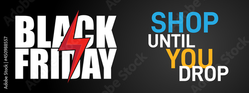 Black Friday shopping banner and announcement poster design. Shopping spree for Black Friday. Vector illustration.