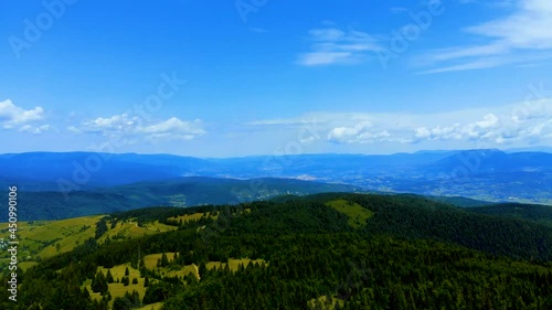 Aerial view of mountain in Bosnia and Herzegovina. 4k footage of incredible landscape. Bird's eye view of the nature 
