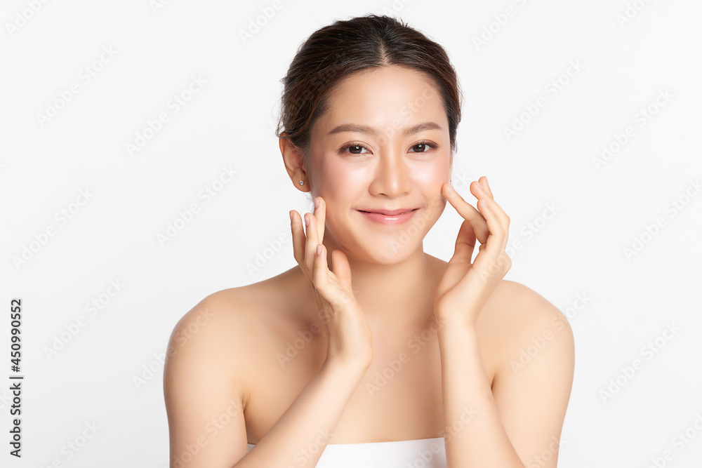 Beautiful young asian woman with clean fresh skin on white background, Face care, Facial treatment, Cosmetology, beauty and spa, Asian women portrait. Beautiful young asian woman with clean fresh skin on white background, Face care, Facial treatment, Cosmetology, beauty and spa, Asian women portrait.