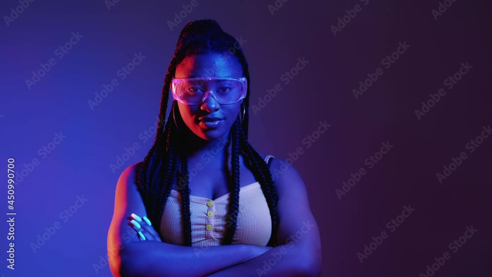 cyber punk fashion stylish black woman modern cyber punk fashion stylish black woman modern