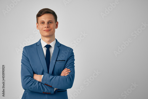 man in a suit self-confidence success cropped view