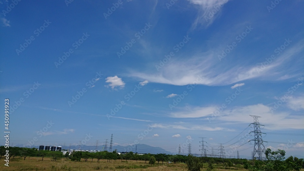 Beautiful Natural Panorama with Blue Sky