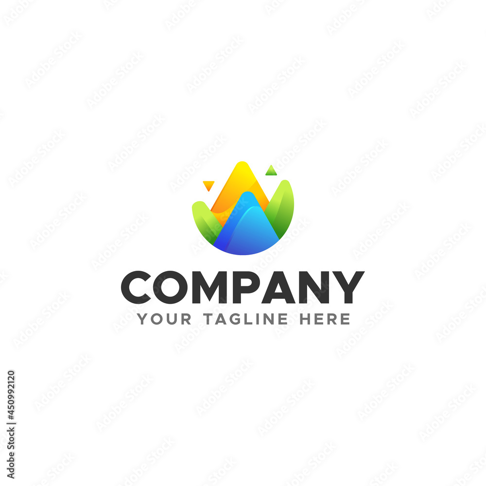 Abstract Gradient Logo Design For Company Brand Abstract Gradient Logo Design For Company Brand
