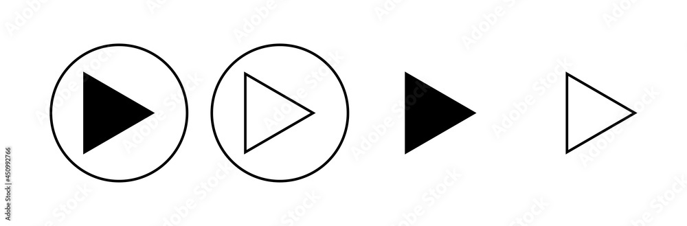 Play Icon set. Play button vector icon Play Icon set. Play button vector icon