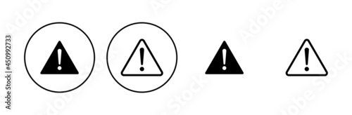 Free Download Exclamation danger sign. attention sign icon set. Hazard warning attention sign - GFXLoad