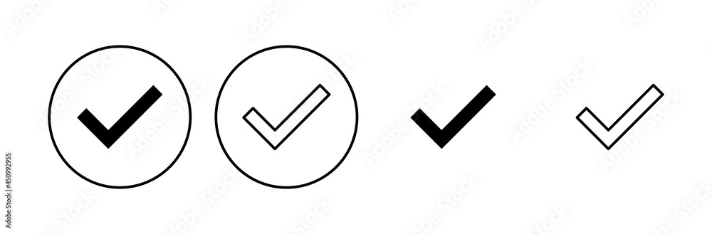 Check mark set. Check mark icon. Tick mark symbol vector Check mark set. Check mark icon. Tick mark symbol vector
