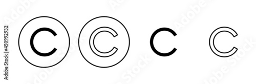 Copyright icon set. copyright symbols