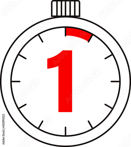 Electronic Digital Stopwatch 1second isolated on gray background.Stopwatch icon set. Timer icon. Time check. Seconds timer, seconds counter. Timing device. Two options.