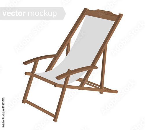Beach chairs mockup summer vacation concept. 3D realistic design. Sun umbrella template. Seashore pool hotel rest chair.