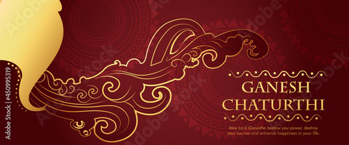 Lord Ganesha , Ganesh festival illustration of Lord Ganpati background for Ganesh Chaturthi festival of India