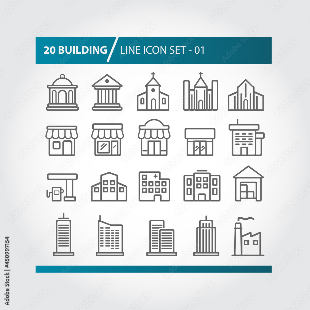 Simple Set of Building Related Vector Icons for Your Site or Application.