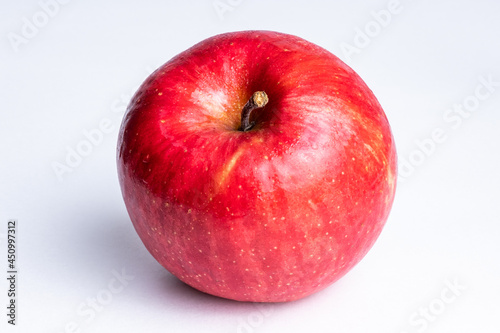 A Red Apple Fruit on White Background, Food Industry, Autumn or Fall Image