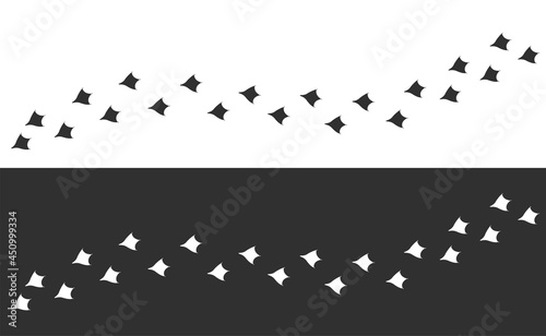 Footpath trail of duck. Vector flat duck or goose bird foot print