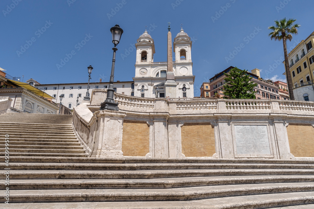 The famous stairway of Piazza di Spagna and Trinità dei Monti church, Rome, Italy