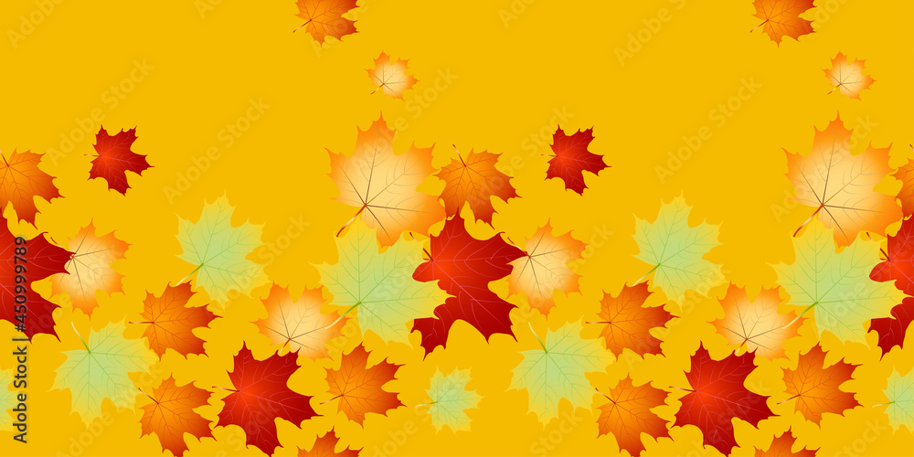 Seamless autumn leafs vector pattern. Seamless border with Fall maple leaves.Back to school, education. Vector design EPS 10 Seamless autumn leafs vector pattern. Seamless border with Fall maple leaves.Back to school, education. Vector design EPS 10