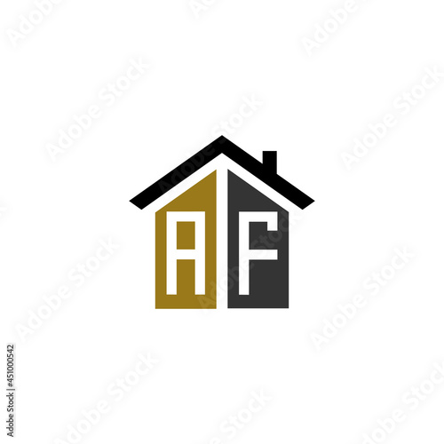 af home logo design vector luxury linked