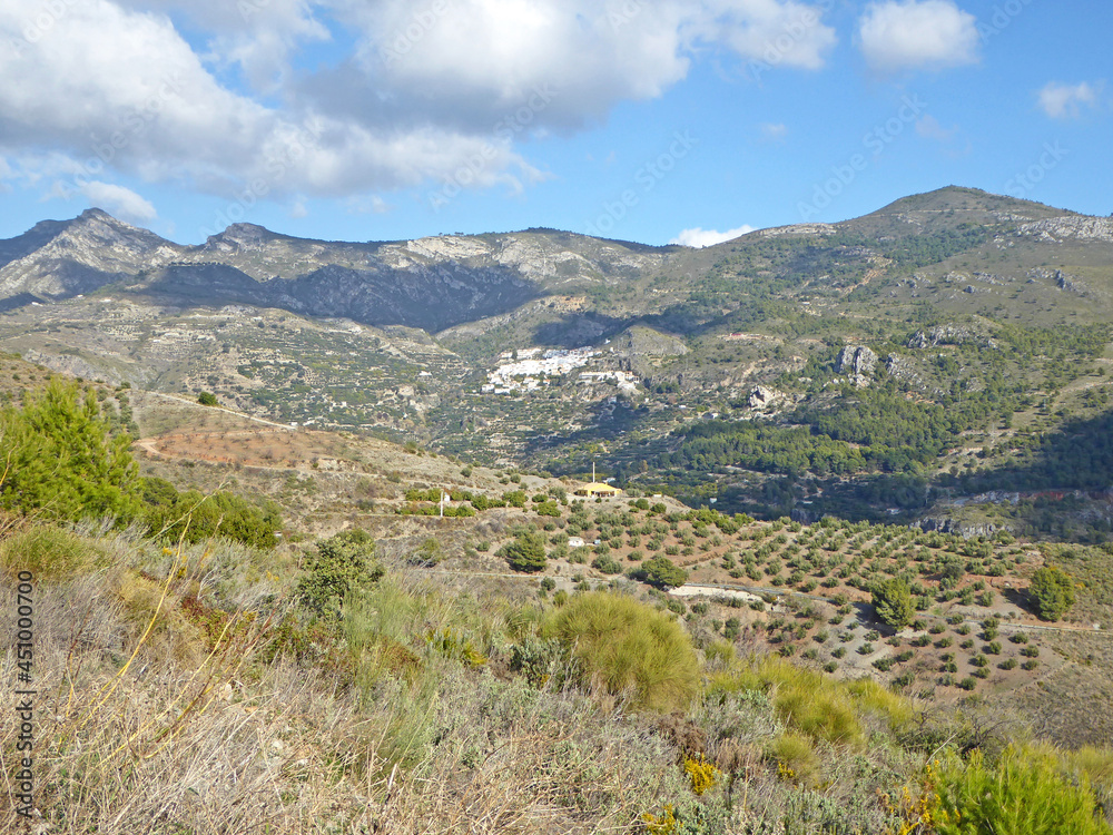 Lentegi village in the mountains of Andalucia, Spain	