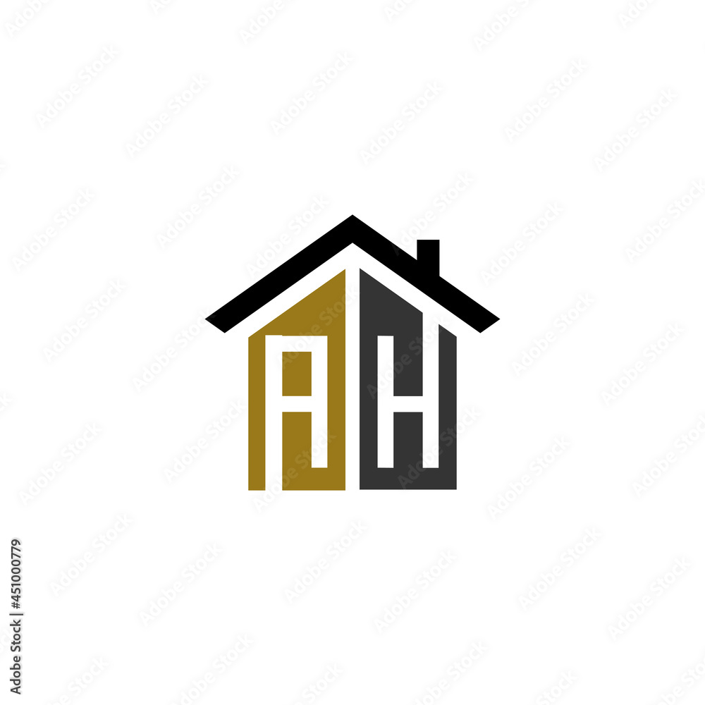 ah home logo design vector luxury linked ah home logo design vector luxury linked