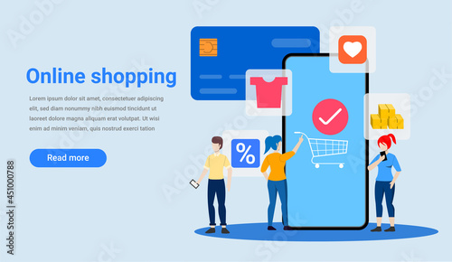 Shopping Online landing page concept for website