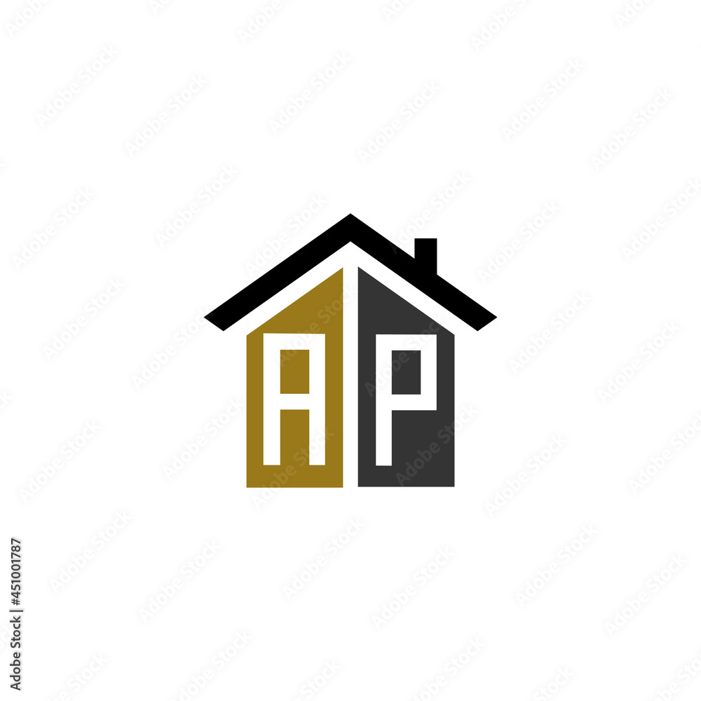 Obraz premium ap home logo design vector luxury linked