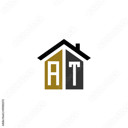 at home logo design vector luxury linked