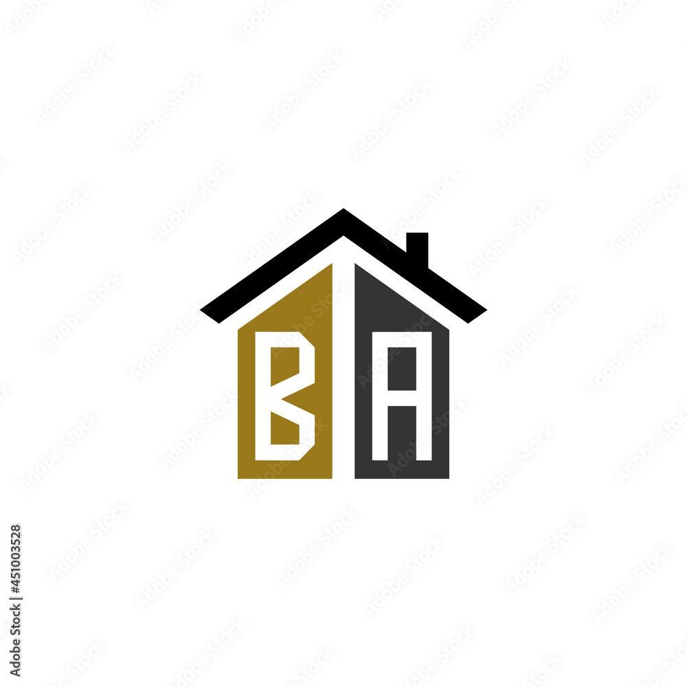 ba home logo design vector luxury linked ba home logo design vector luxury linked