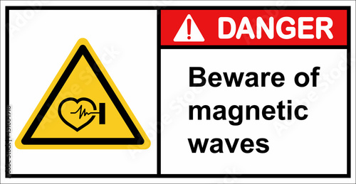 Be careful of the dangers of magnetic waves.Danger sign. Free Download Be careful of the dangers of magnetic waves.Danger sign. - GFXLoad