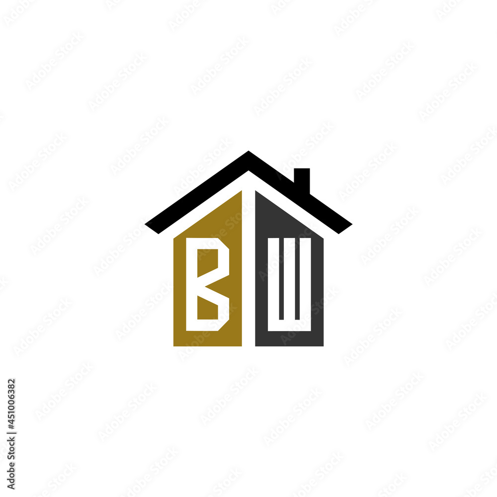 bw home logo design vector luxury linked bw home logo design vector luxury linked