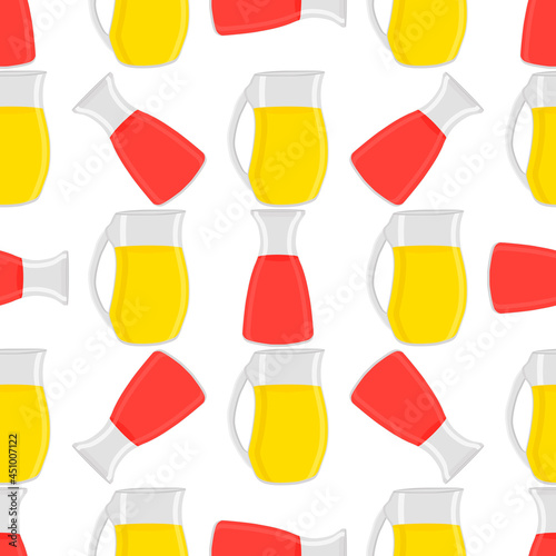 Illustration on theme big colored lemonade in glass jug