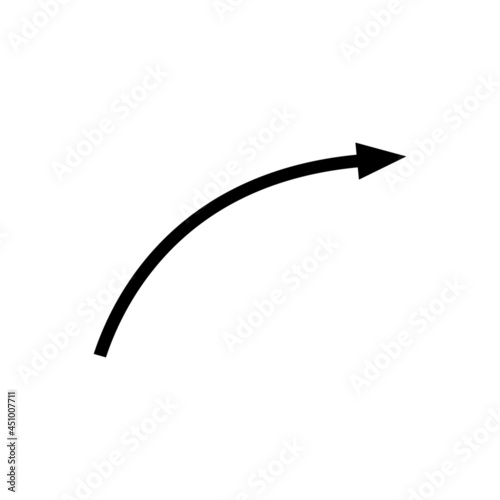 Growth trend icon. Presentation chart with upward curve with logarithmically increasing values. Vector Illustration