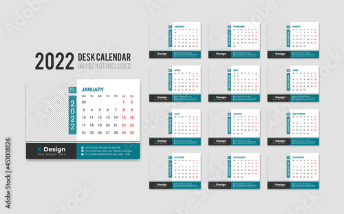 2022 desk calendar with simple design