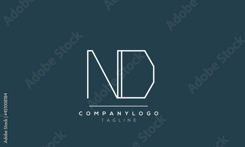 Abstract Letter Initial DN ND D N Vector Logo Design Template