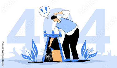 404 nothing found flat illustration concept vector 