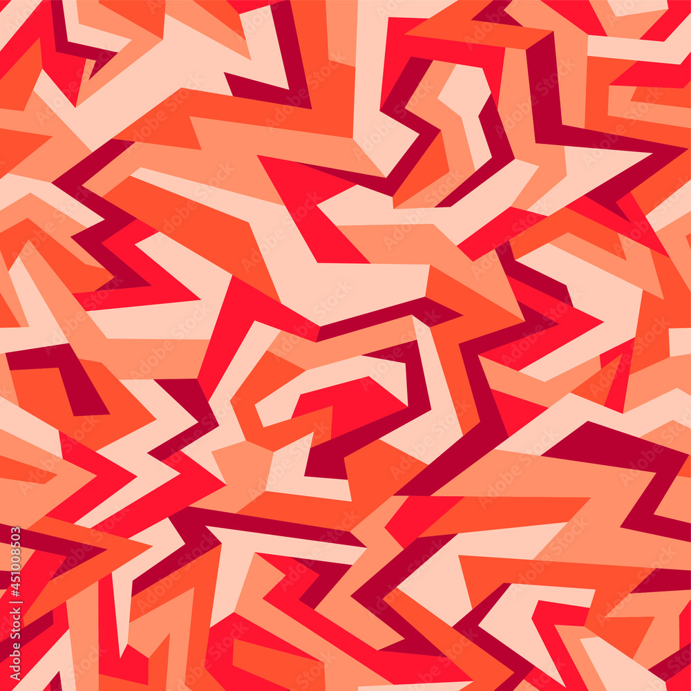 Foto auf Acrylglas mit Nahtloses Muster der geometrischen abstrakten städtischen Tarnungsbeschaffenheit. Moderner polygonaler Camo-Hintergrund für Stoff- und Modedruck. Vektor-Illustration. #451008503