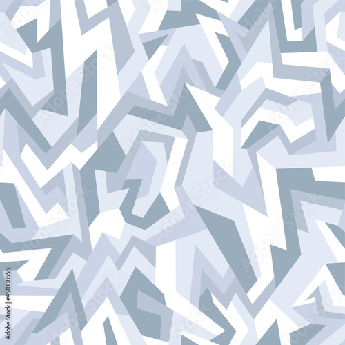 Geometric abstract urban camouflage texture seamless pattern. Modern camo polygonal background for fabric and fashion print. Vector illustration.