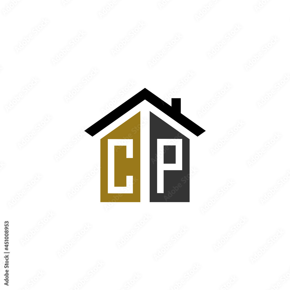 cp home logo design vector luxury linked