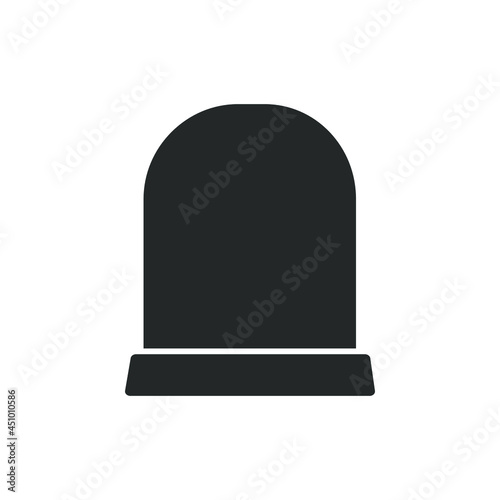 Gravestone logo, tombstone icon, headstone silhouette template vector clipart set. Simple flat modern design.