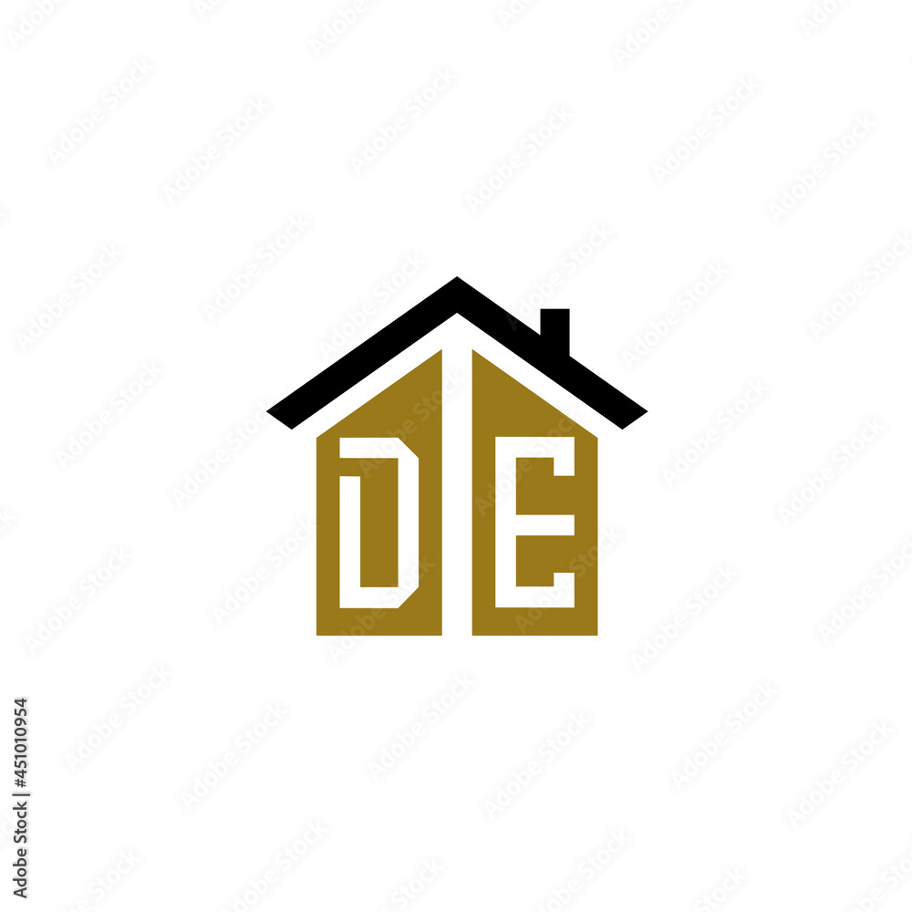 de home logo design vector luxury linked