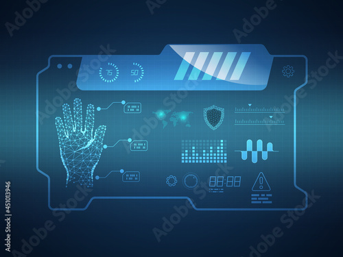 abstract futuristic hud display interface