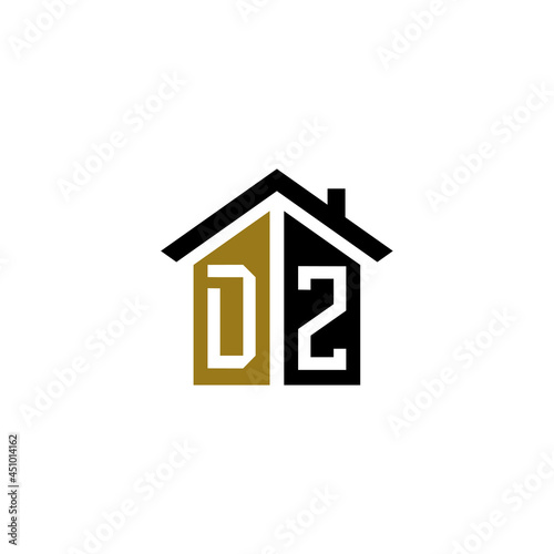 dz home logo design vector luxury linked