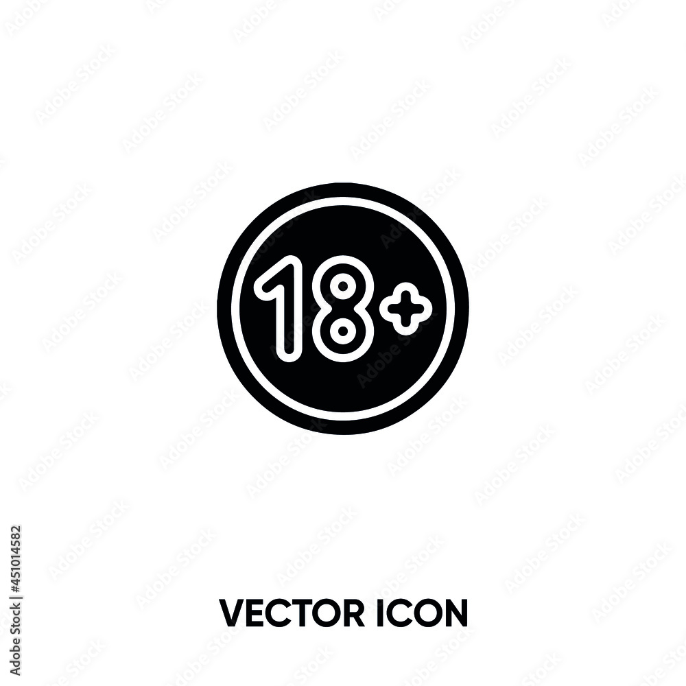 18+ vector icon. Modern, simple flat vector illustration for website or mobile app.18 plus symbol, logo illustration. Pixel perfect vector graphics 18+ vector icon. Modern, simple flat vector illustration for website or mobile app.18 plus symbol, logo illustration. Pixel perfect vector graphics