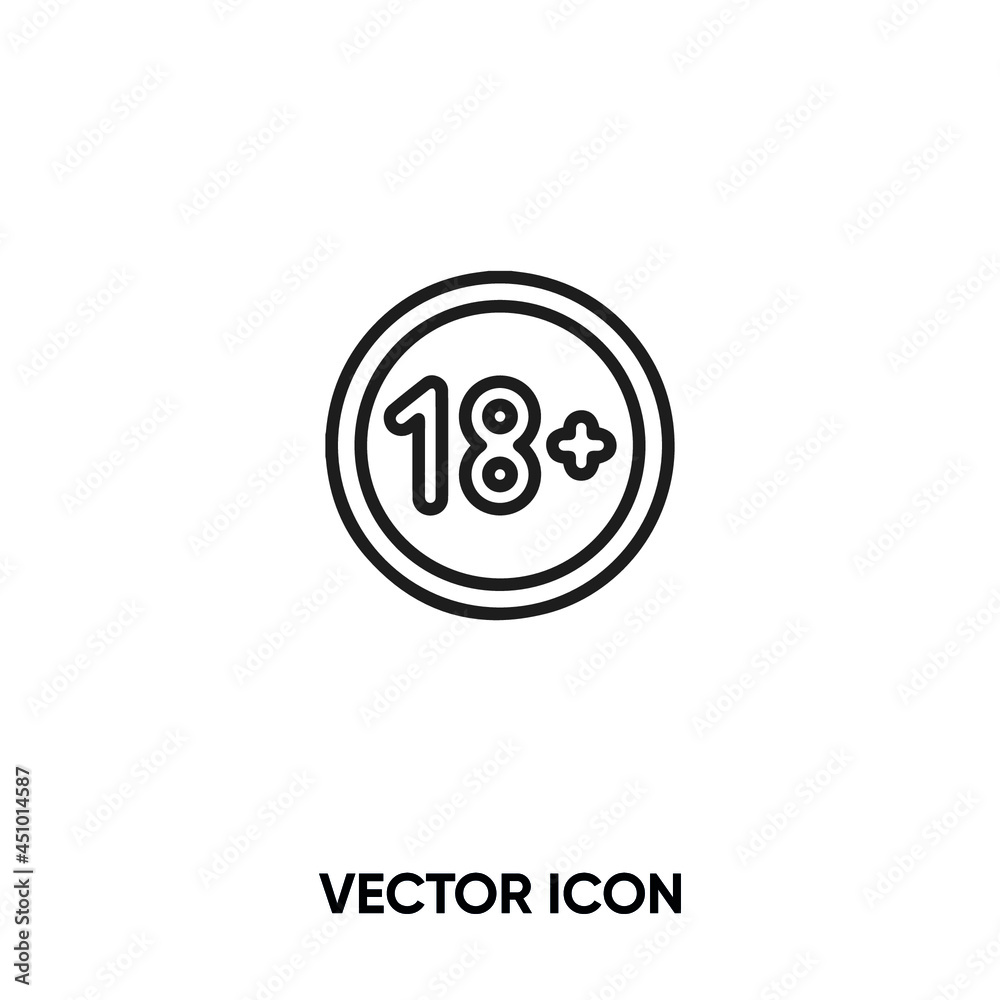 18+ vector icon. Modern, simple flat vector illustration for website or mobile app.18 plus symbol, logo illustration. Pixel perfect vector graphics 18+ vector icon. Modern, simple flat vector illustration for website or mobile app.18 plus symbol, logo illustration. Pixel perfect vector graphics