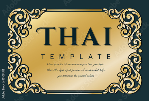 Decorative  vintage frame for invitations, frames, menus, labels and websites. Elegant vector element Eastern style, place for text. Thai traditional